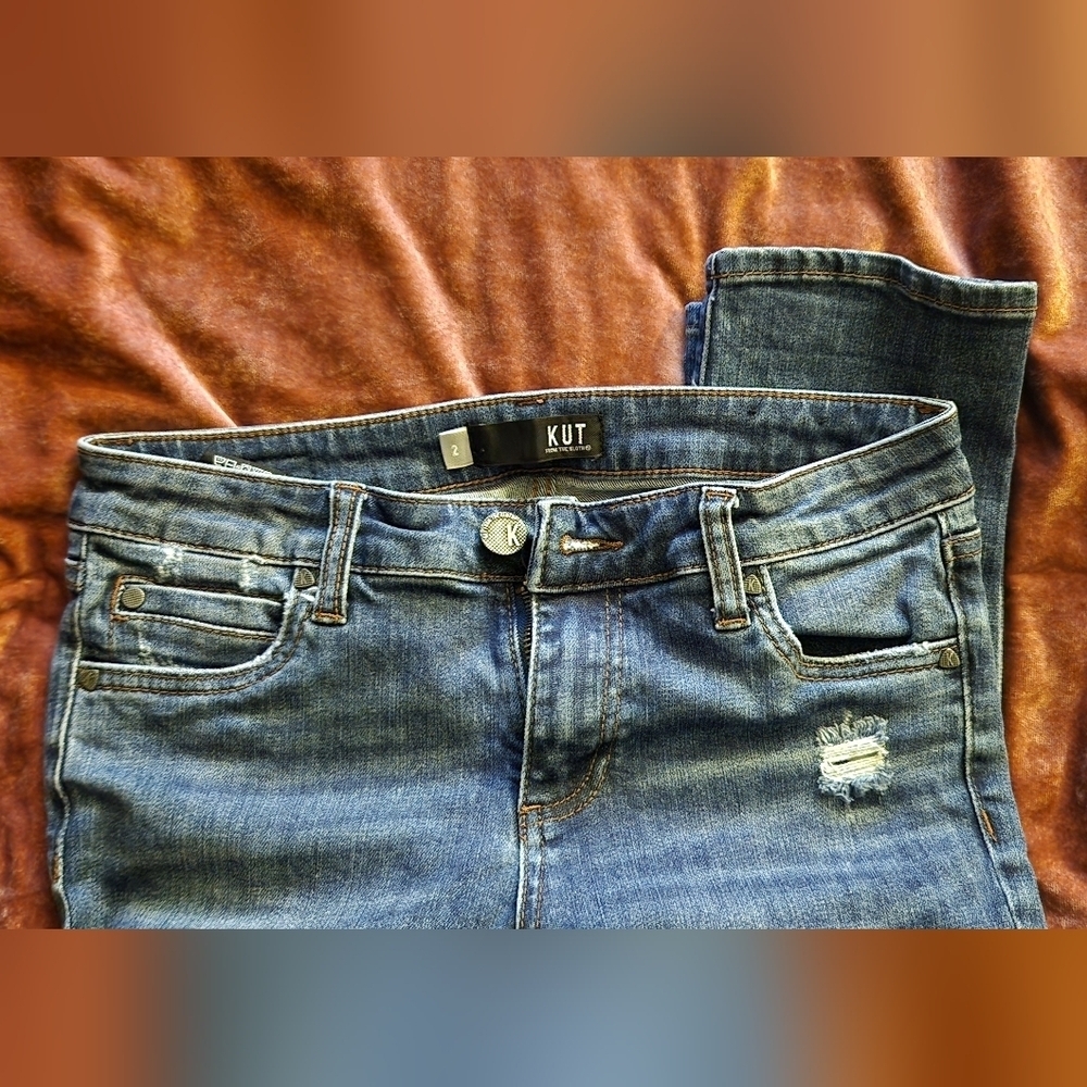Kut From the Kloth Catherine Boyfriend Jean Distressed Size 2 - Picture 3 of 9